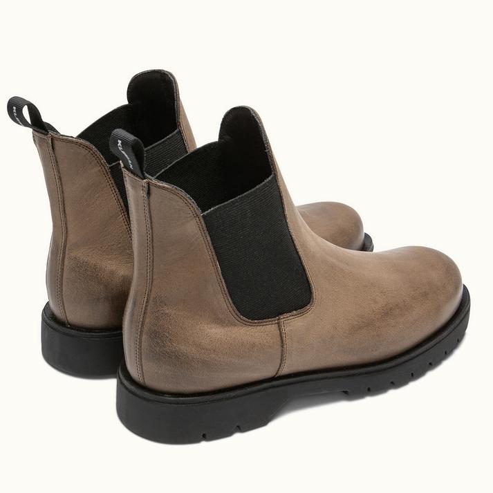 Kleman Chelsea Boots Semelle Crantée Cuir Taupe