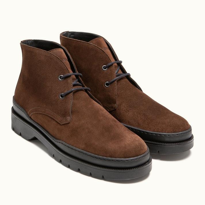 Kleman Chukka Boots Cuir Velours Marron