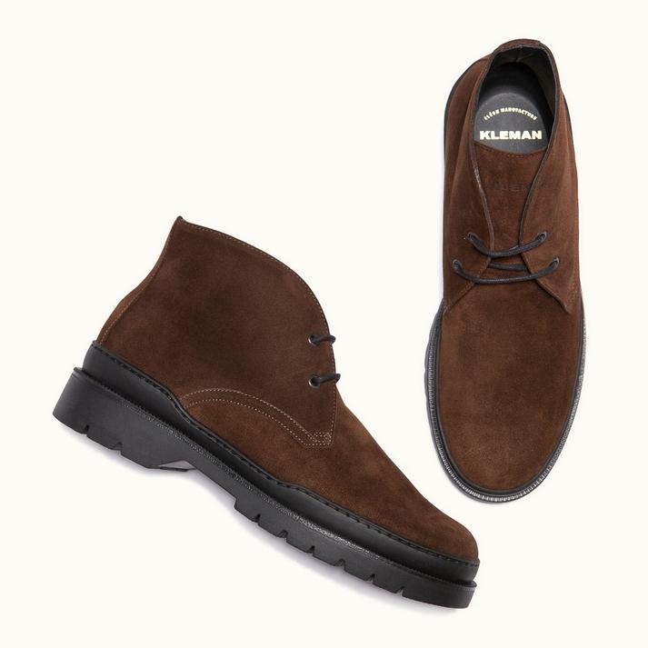 Kleman Chukka Boots Cuir Velours Marron