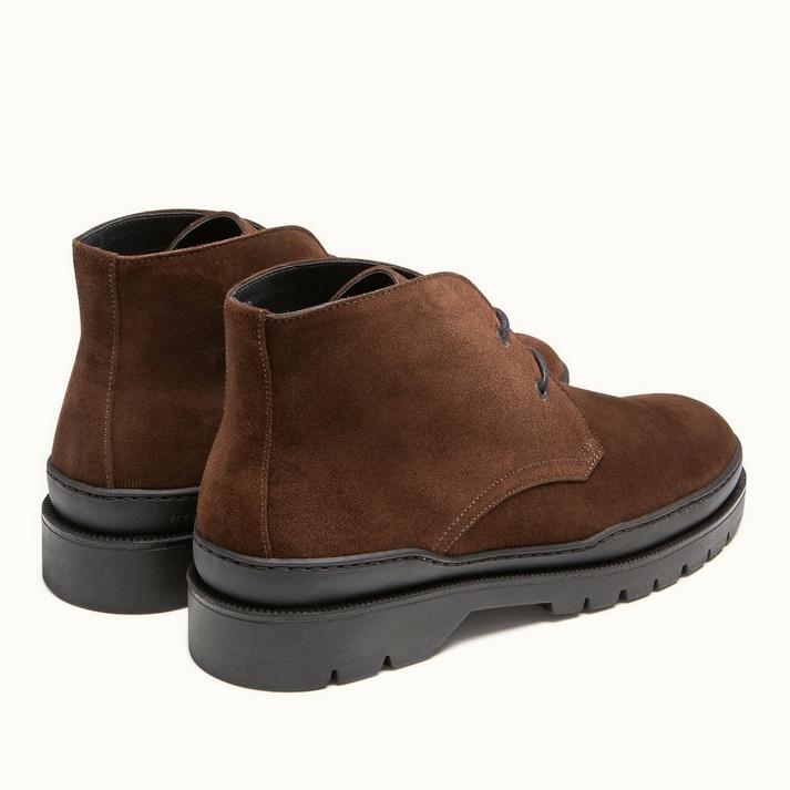 Kleman Chukka Boots Cuir Velours Marron
