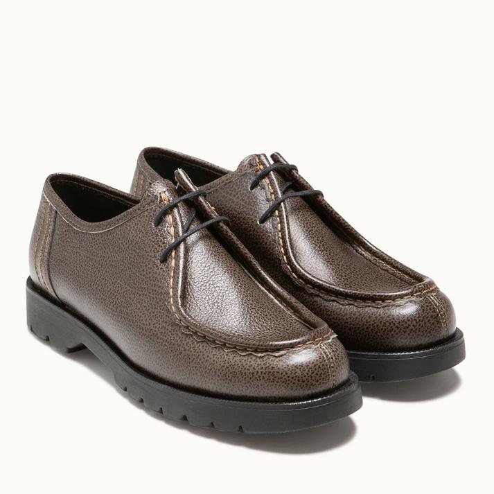 Kleman Derbies Crantées Cuir Tannage Végétal Gris