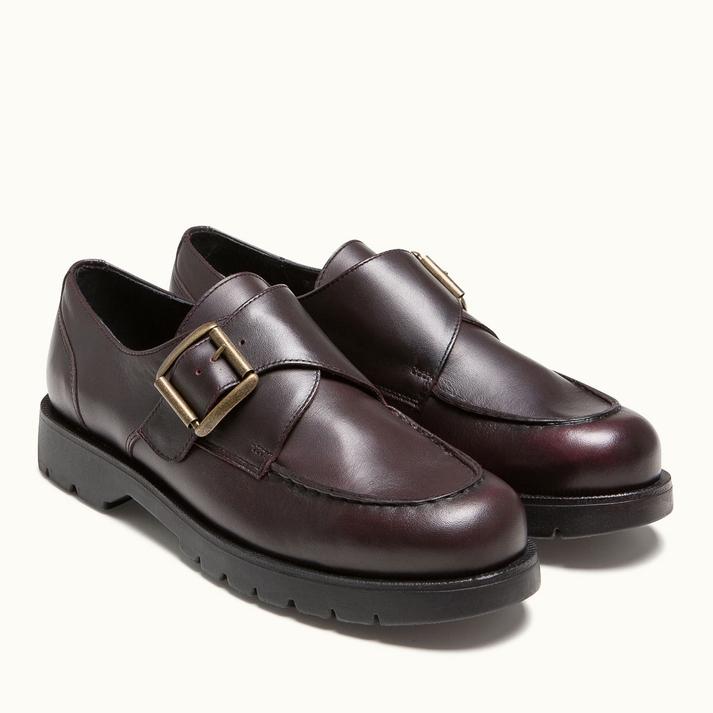 Kleman Derbies Cuir Bordeaux à Boucle
