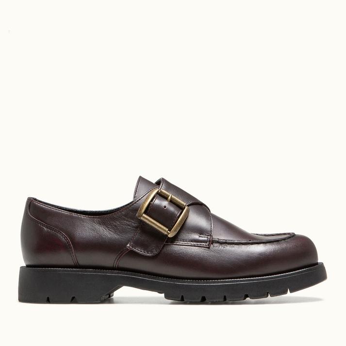 kleman Derbies cuir bordeaux à boucle