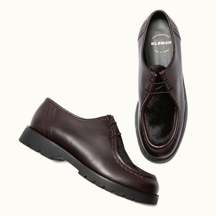 Kleman Derbies Cuir Bordeaux Grande Taille