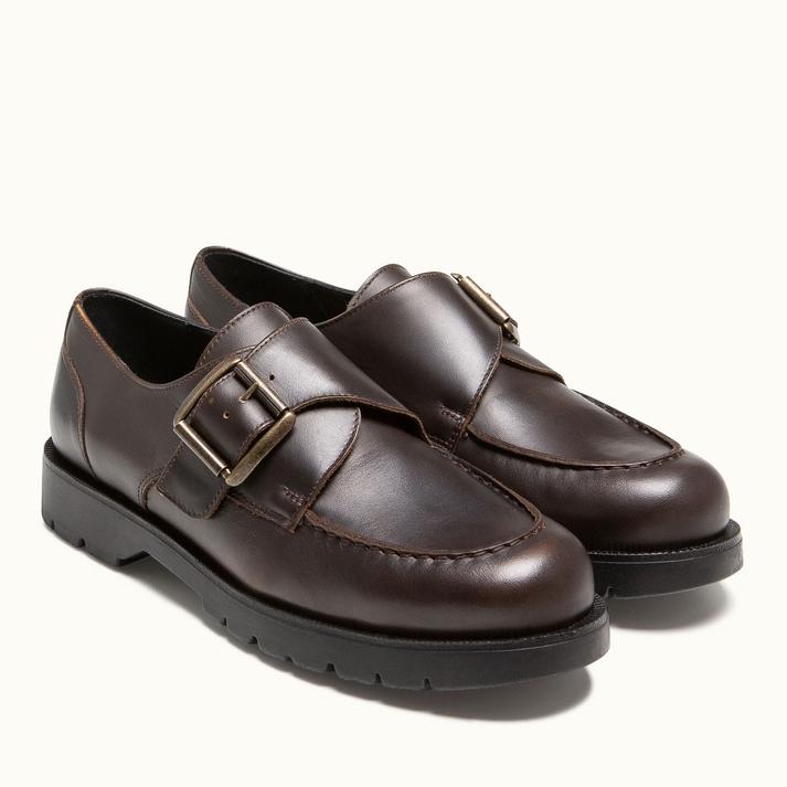 Kleman Derbies Cuir Cognac à Boucle