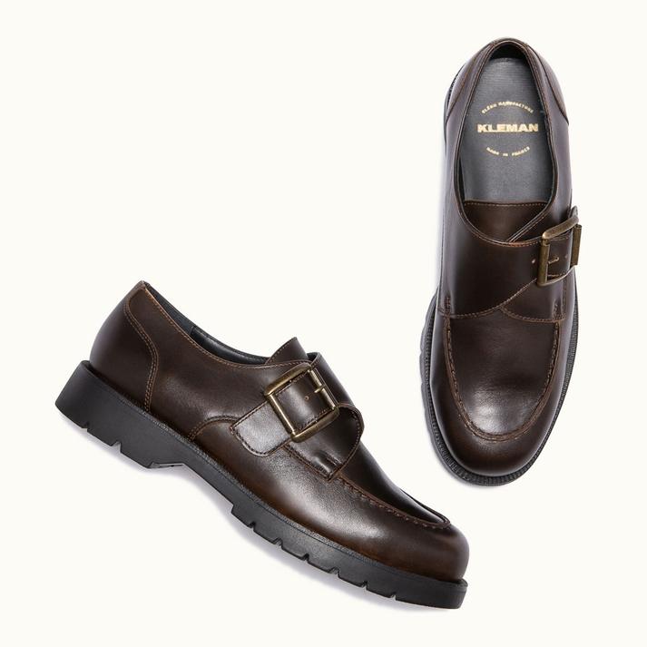 Kleman Derbies Cuir Cognac à Boucle