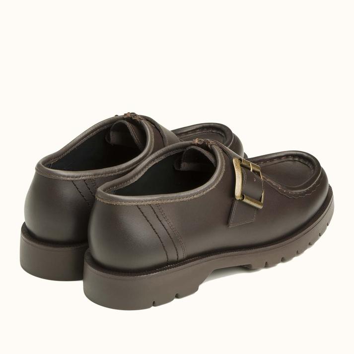 Kleman Derbies Cuir Marron à Boucle