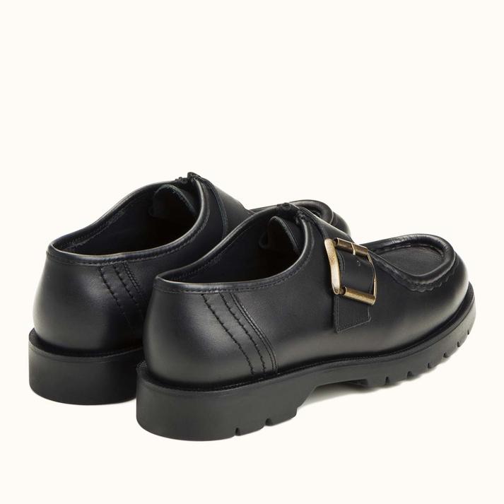 Kleman Derbies Cuir Noir à Boucle