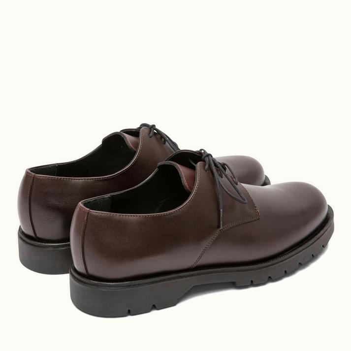 Kleman Derbies Semelle Crantée Cuir Bordeaux