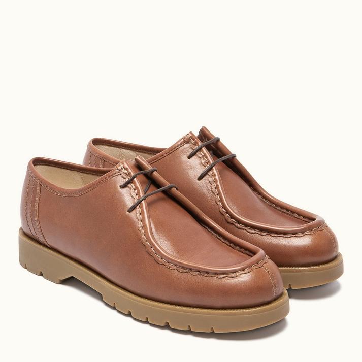 Kleman Derbies Semelle Crantée Cuir Brique