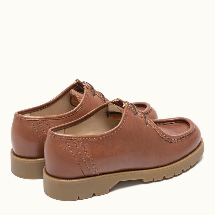 Kleman Derbies Semelle Crantée Cuir Brique