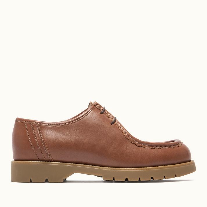 kleman Derbies semelle crantée cuir brique