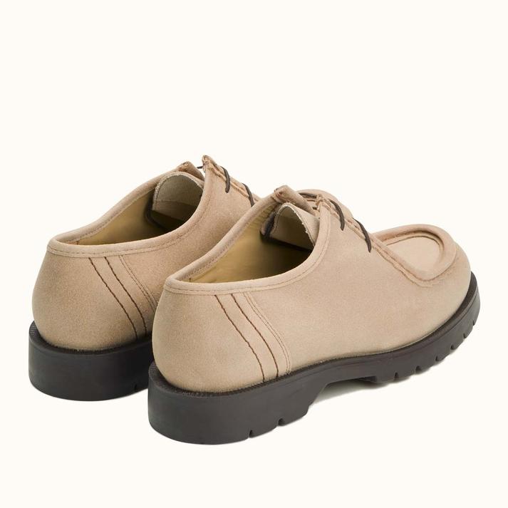 Kleman Derbies Semelle Crantée Cuir Ciré Beige
