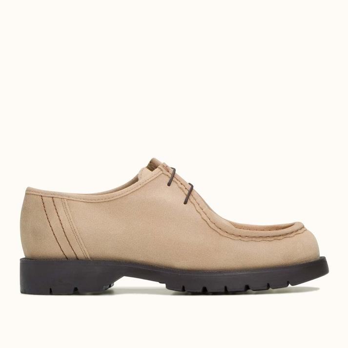 kleman Derbies semelle crantée cuir ciré beige