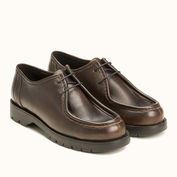 Kleman Derbies Semelle Crantée Cuir Cognac