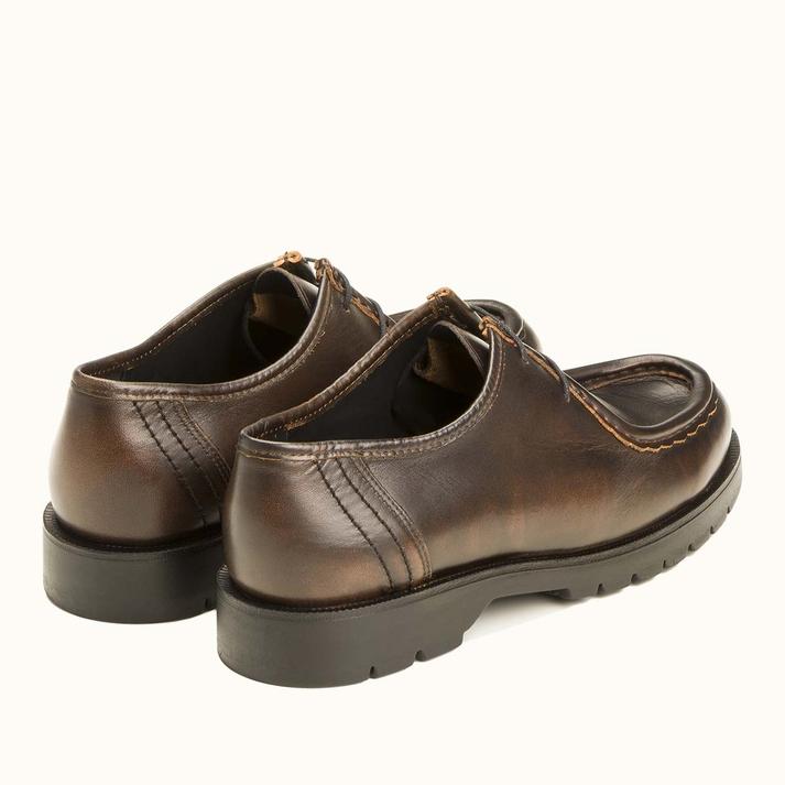 Kleman Derbies Semelle Crantée Cuir Cognac