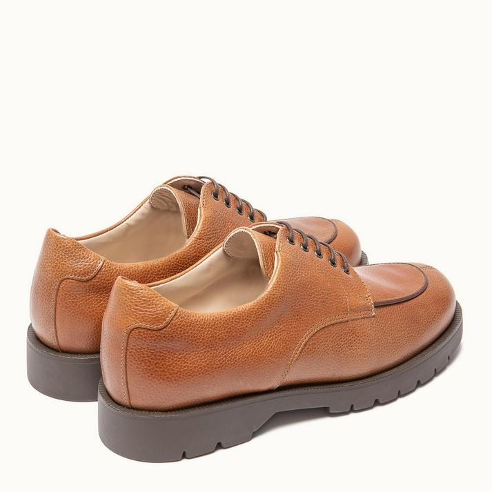Kleman Derbies Semelle Crantée Cuir Cognac