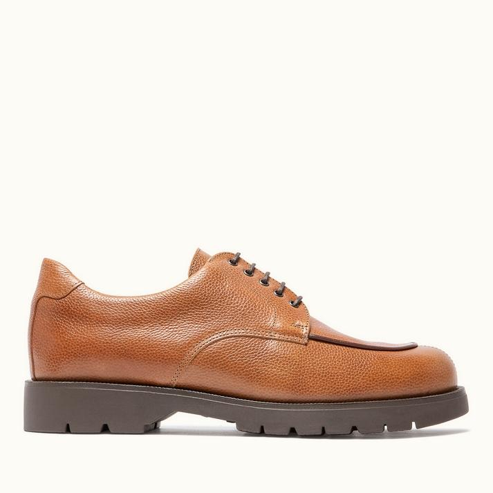 kleman Derbies semelle crantée cuir cognac