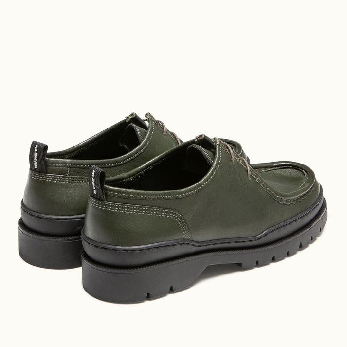 Kleman Derbies Semelle Crantée Cuir Kaki