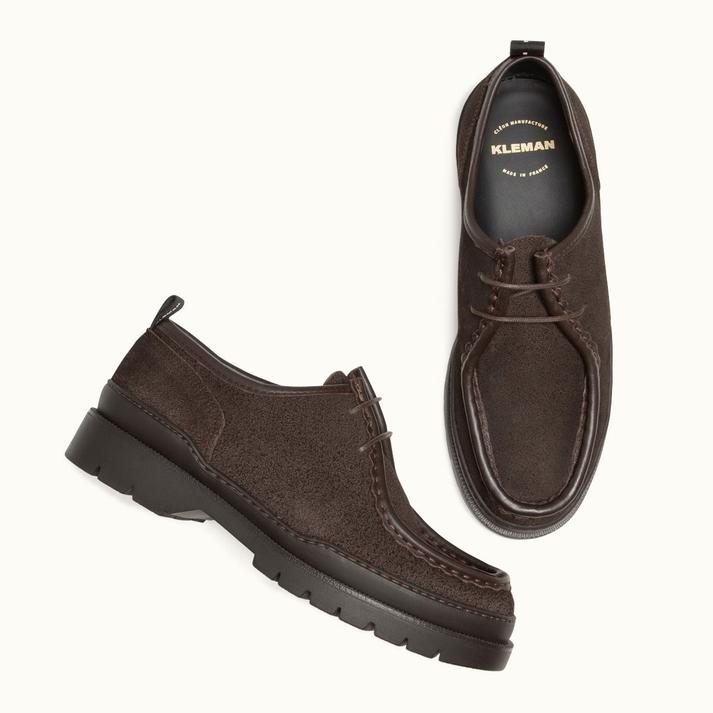 Kleman Derbies Semelle Crantée Cuir Marron