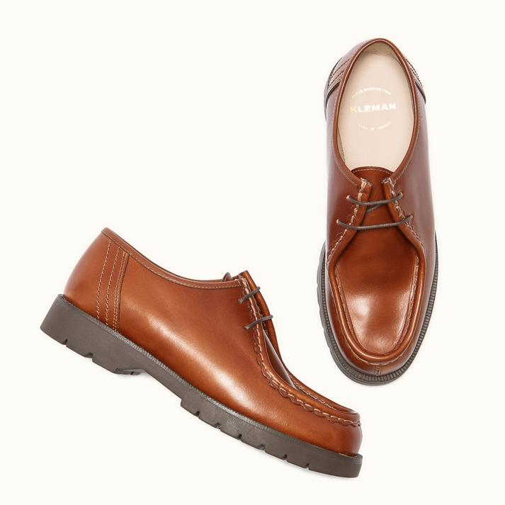 Kleman Derbies Semelle Crantée Cuir Marron