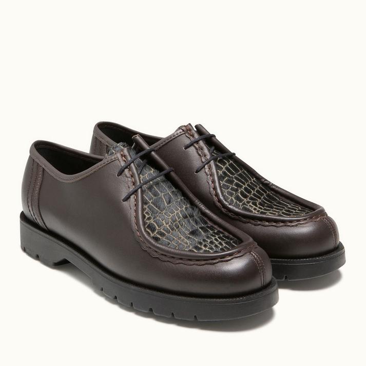 Kleman Derbies Semelle Crantée Cuir Marron Noir