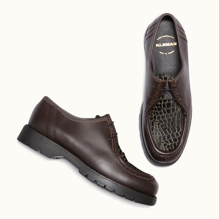 Kleman Derbies Semelle Crantée Cuir Marron Noir
