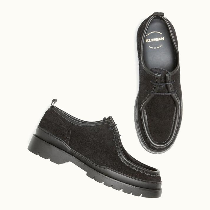 Kleman Derbies Semelle Crantée Cuir Noir