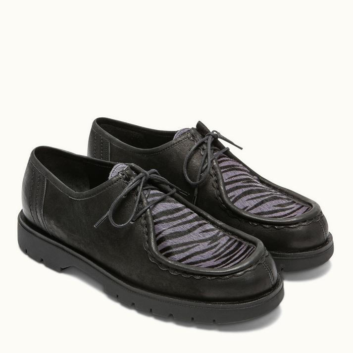 Kleman Derbies Semelle Crantée Cuir Noir+gris