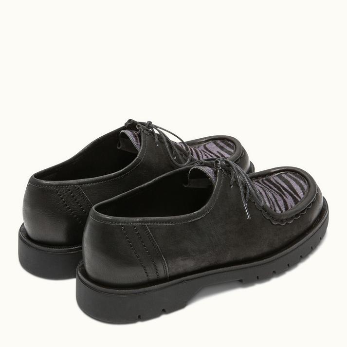Kleman Derbies Semelle Crantée Cuir Noir+gris