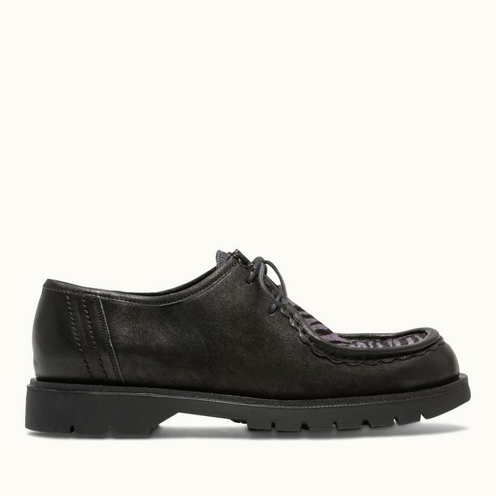 kleman Derbies semelle crantée cuir noir+gris
