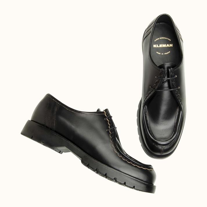 Kleman Derbies Semelle Crantée Cuir Noir