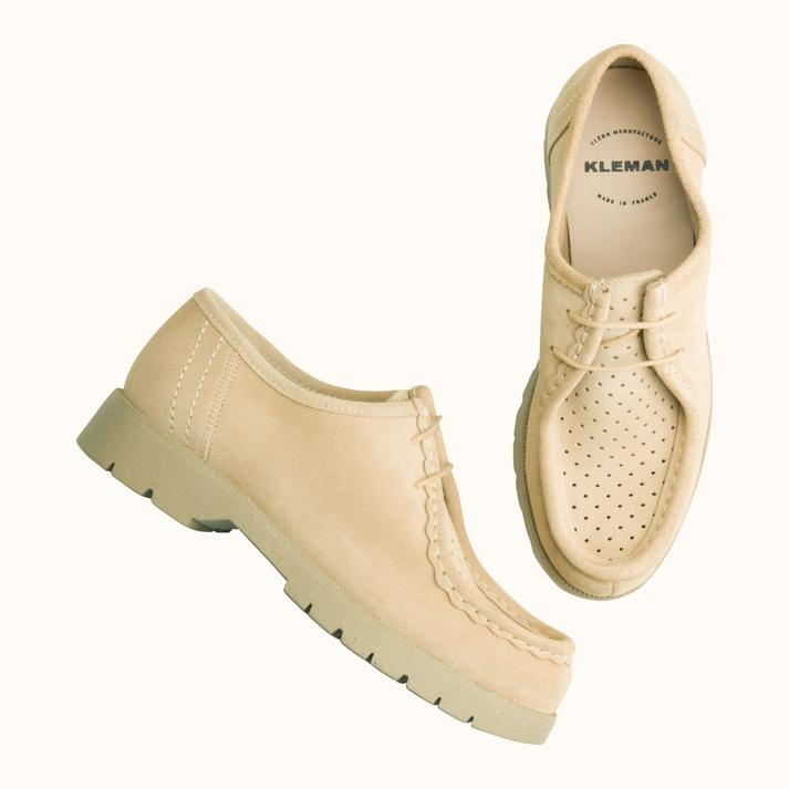 Kleman Derbies Semelle Crantée Cuir Velours
