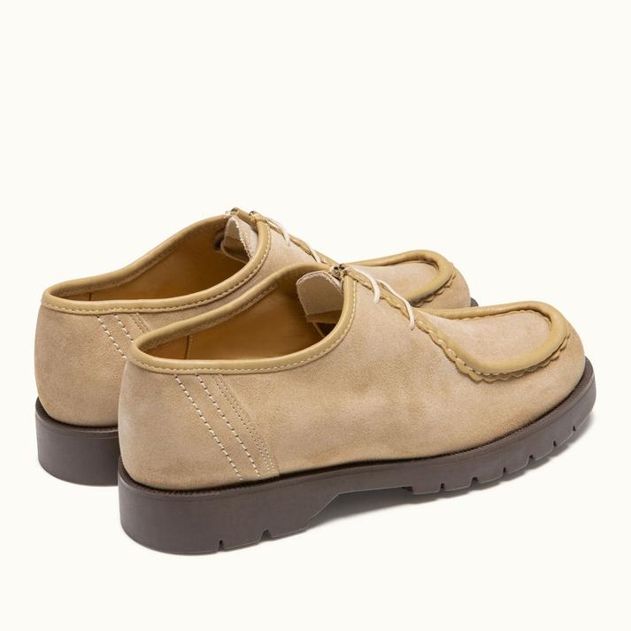Kleman Derbies Semelle Crantée Cuir Velours Beige