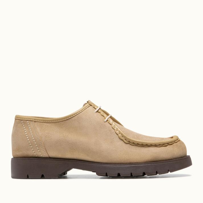 kleman Derbies semelle crantée cuir velours beige