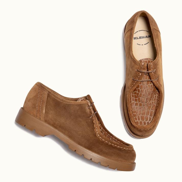 Kleman Derbies Semelle Crantée Cuir Velours