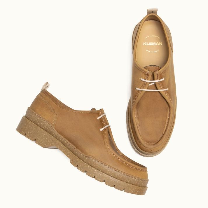 Kleman Derbies Style Workwear Cuir Moutarde
