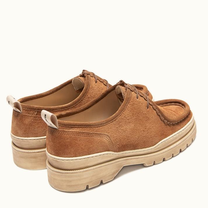 Kleman Derbies Velours Camel Semelle Crantée