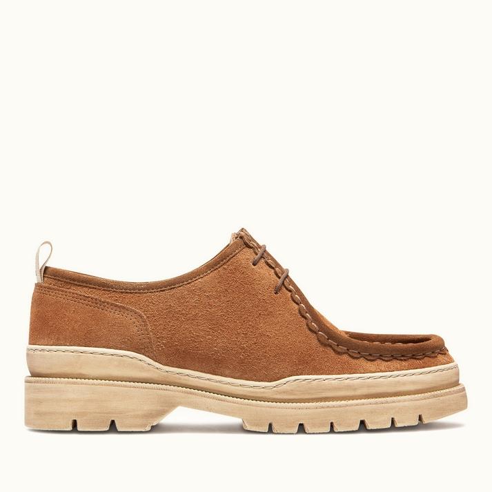 kleman Derbies velours camel semelle crantée