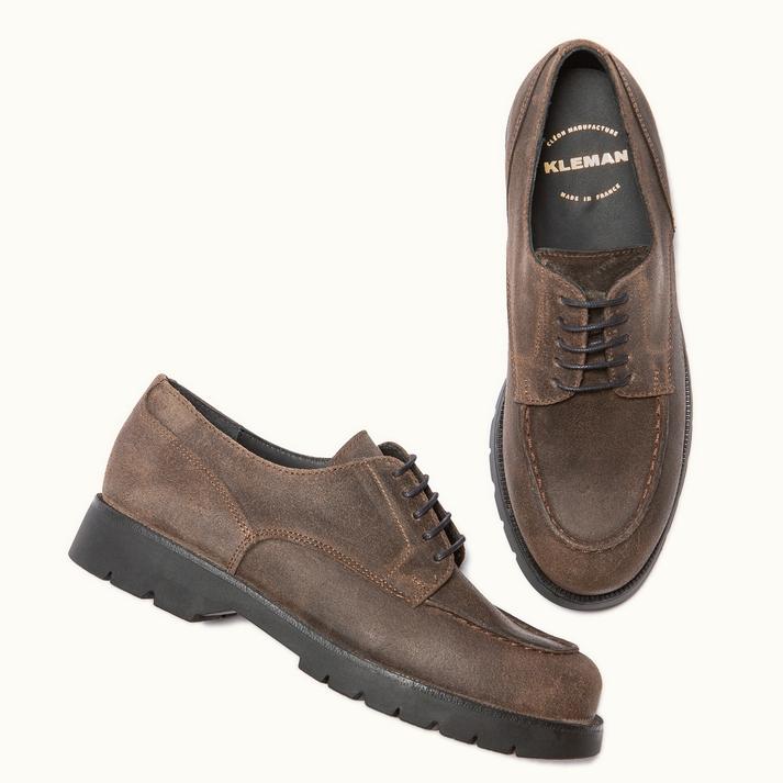 Kleman Derby Golf Cuir Ciré Marron Chataigne