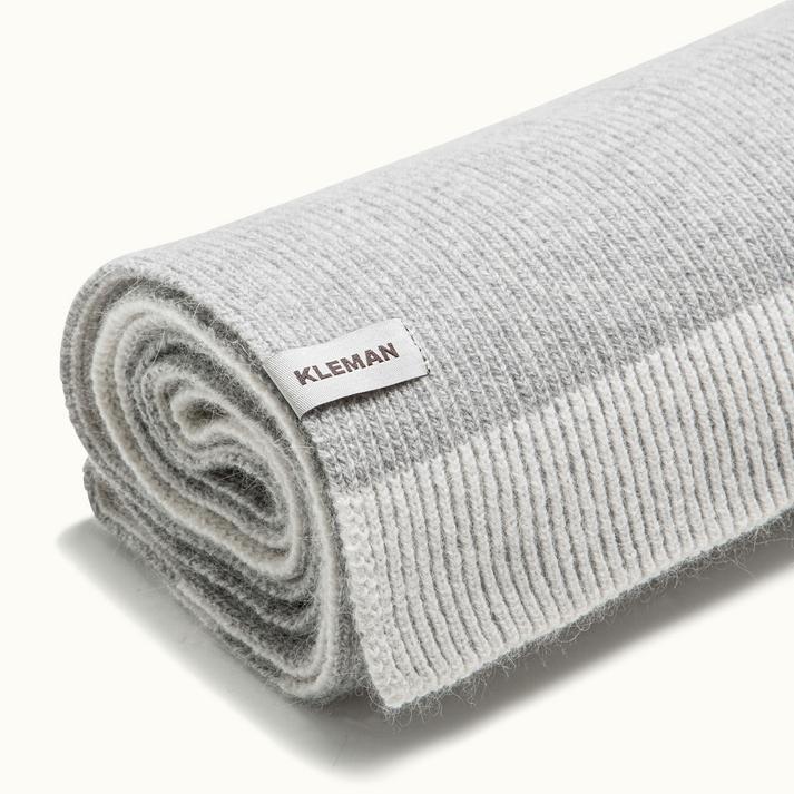 Kleman Écharpe Blanc-gris Tricotée En France