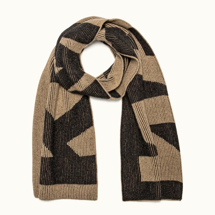 Kleman Écharpe Camel-gris Made In France