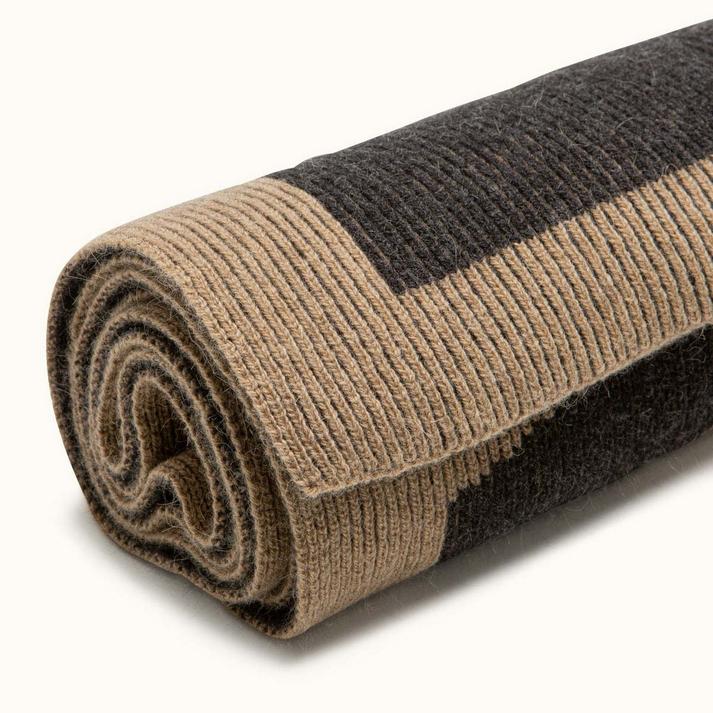 Kleman Écharpe Camel-gris Made In France