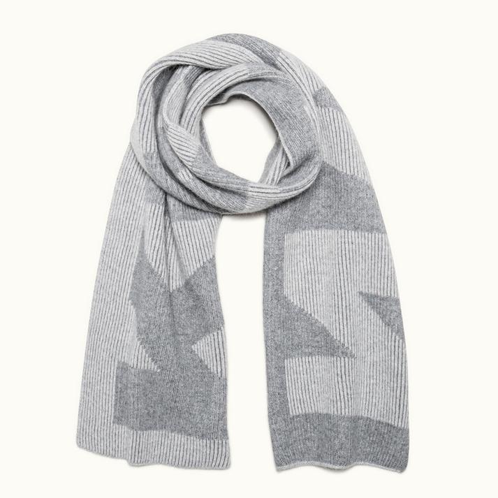 Kleman Écharpe Gris Laine Tricotée En France