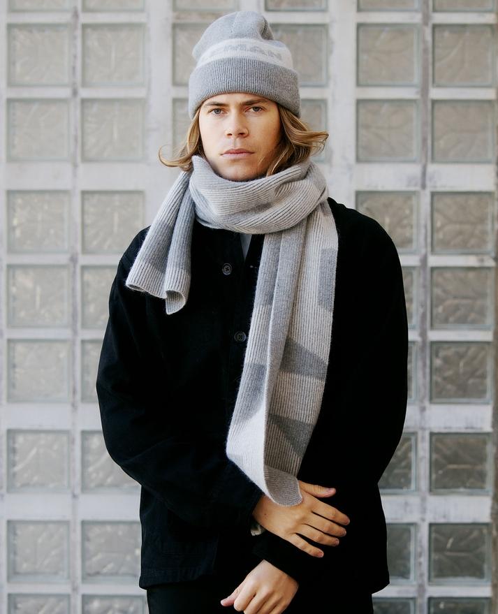 Kleman Écharpe Gris Laine Tricotée En France