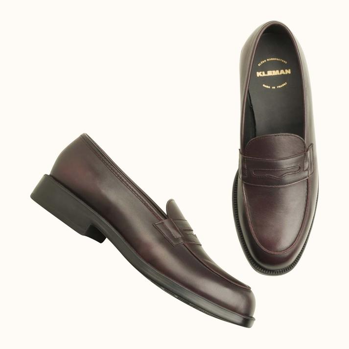 Kleman Mocassins Cuir Bordeaux