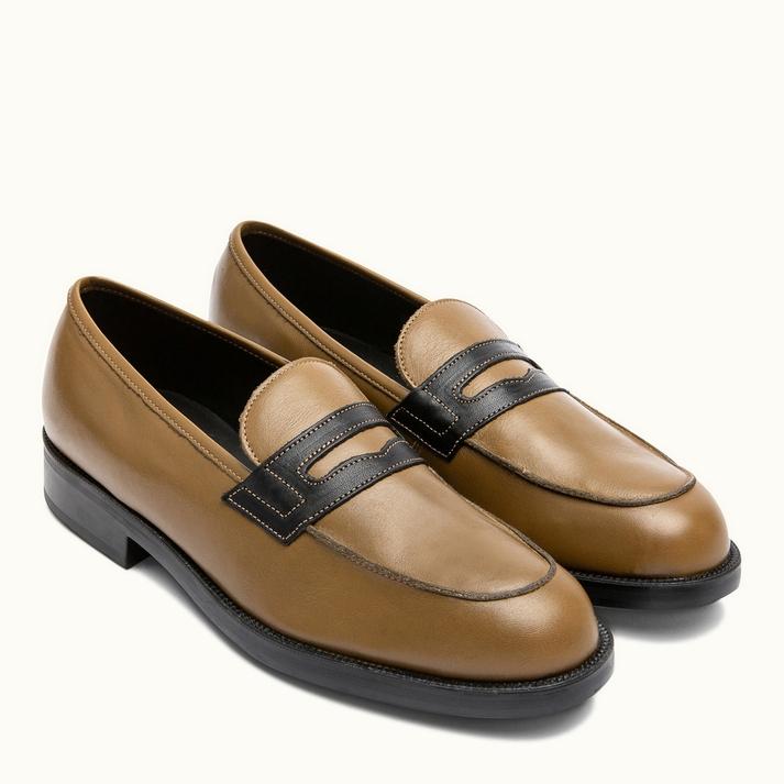 Kleman Mocassins Cuir Kaki+noir