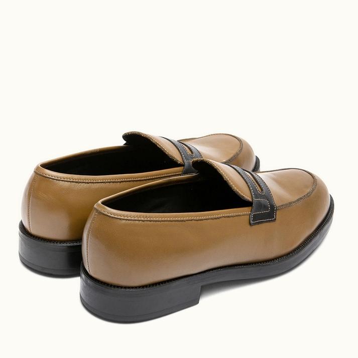 Kleman Mocassins Cuir Kaki+noir