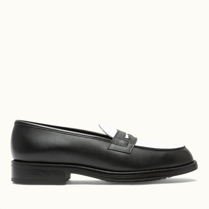 kleman Mocassins cuir noir+blanc