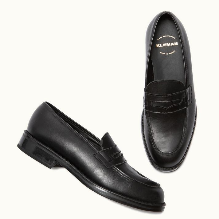 Kleman Mocassins Cuir Noir Femme